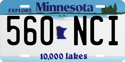 MN license plate 560NCI