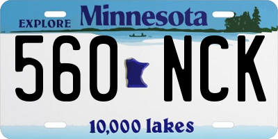 MN license plate 560NCK