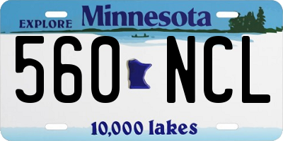 MN license plate 560NCL