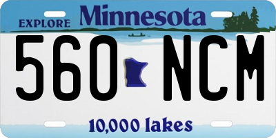 MN license plate 560NCM