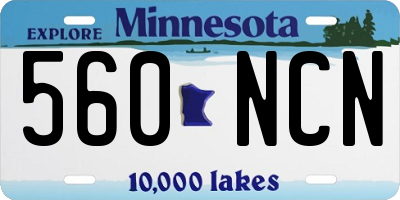 MN license plate 560NCN