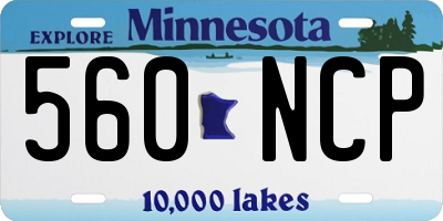 MN license plate 560NCP