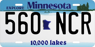 MN license plate 560NCR