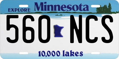 MN license plate 560NCS