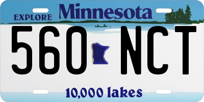 MN license plate 560NCT
