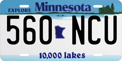 MN license plate 560NCU