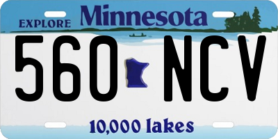 MN license plate 560NCV