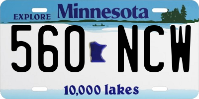 MN license plate 560NCW