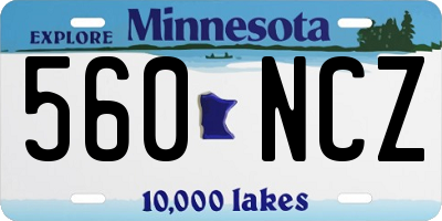 MN license plate 560NCZ
