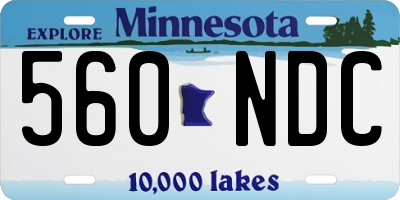 MN license plate 560NDC