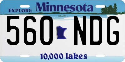 MN license plate 560NDG