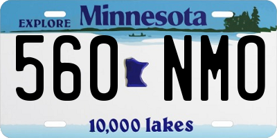MN license plate 560NMO