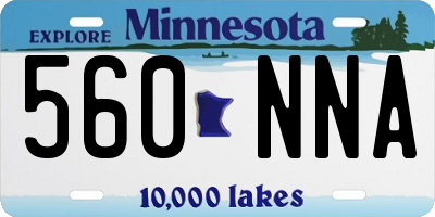 MN license plate 560NNA