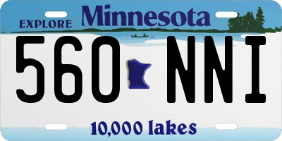 MN license plate 560NNI