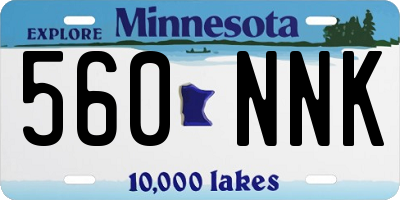 MN license plate 560NNK