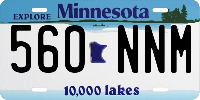 MN license plate 560NNM