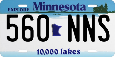 MN license plate 560NNS