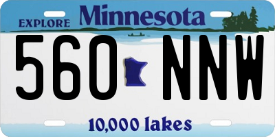 MN license plate 560NNW