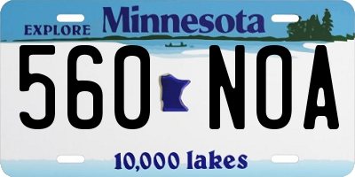 MN license plate 560NOA