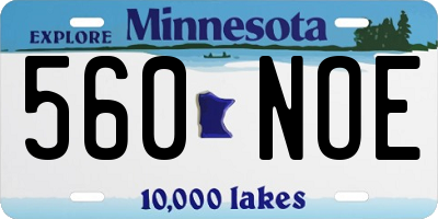 MN license plate 560NOE