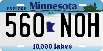 MN license plate 560NOH