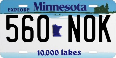 MN license plate 560NOK