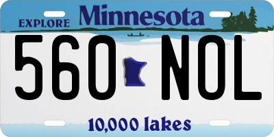 MN license plate 560NOL