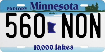 MN license plate 560NON
