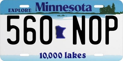 MN license plate 560NOP