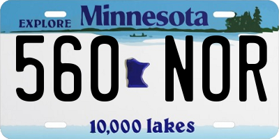 MN license plate 560NOR