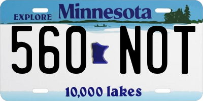 MN license plate 560NOT