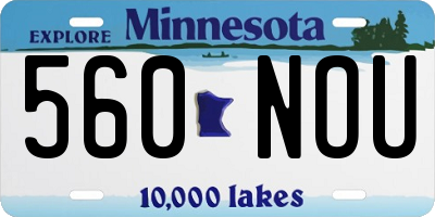 MN license plate 560NOU