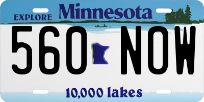 MN license plate 560NOW
