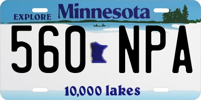 MN license plate 560NPA