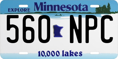MN license plate 560NPC