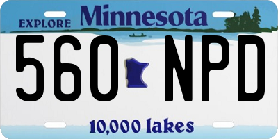 MN license plate 560NPD