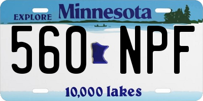 MN license plate 560NPF