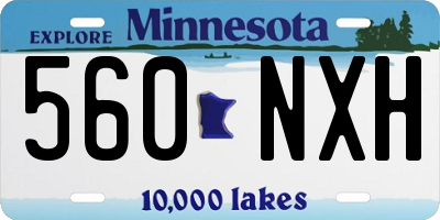 MN license plate 560NXH
