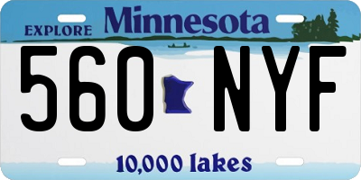 MN license plate 560NYF