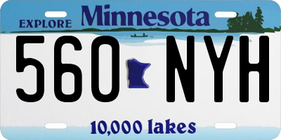 MN license plate 560NYH