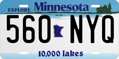 MN license plate 560NYQ