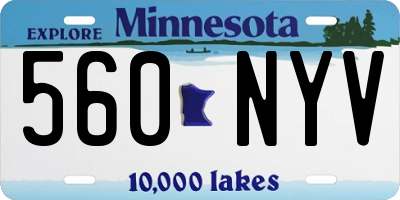 MN license plate 560NYV
