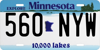 MN license plate 560NYW