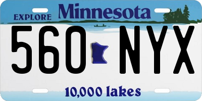 MN license plate 560NYX