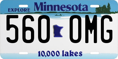 MN license plate 560OMG