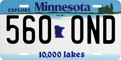 MN license plate 560OND