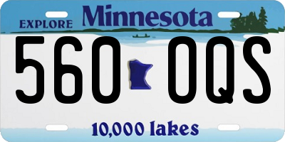 MN license plate 560OQS