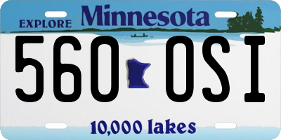 MN license plate 560OSI