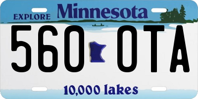 MN license plate 560OTA