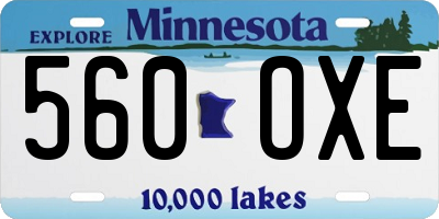 MN license plate 560OXE